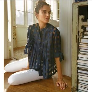 Anthropologie Current Air Windopane Buttondown